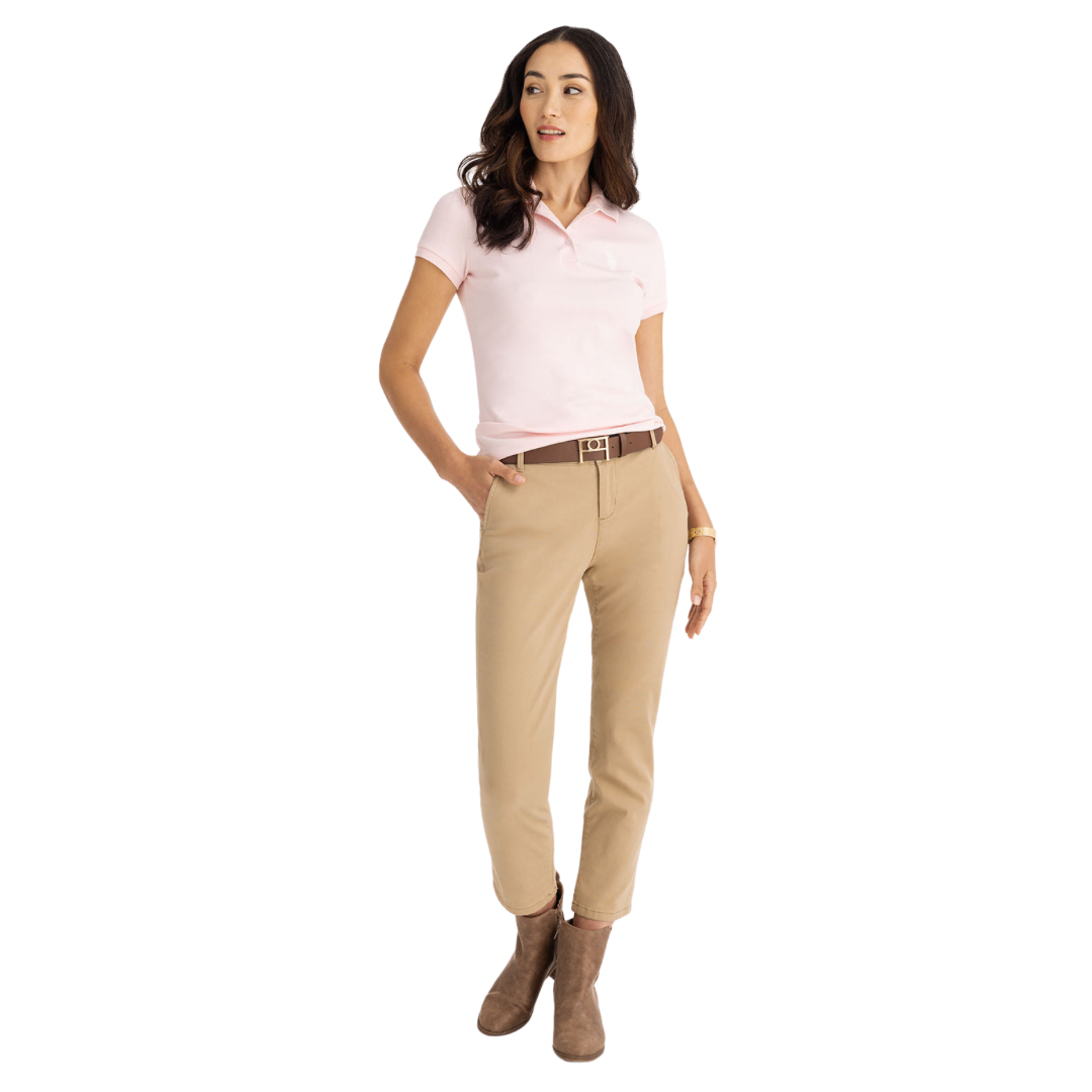 Chemise Polo Rosa Para Mujer