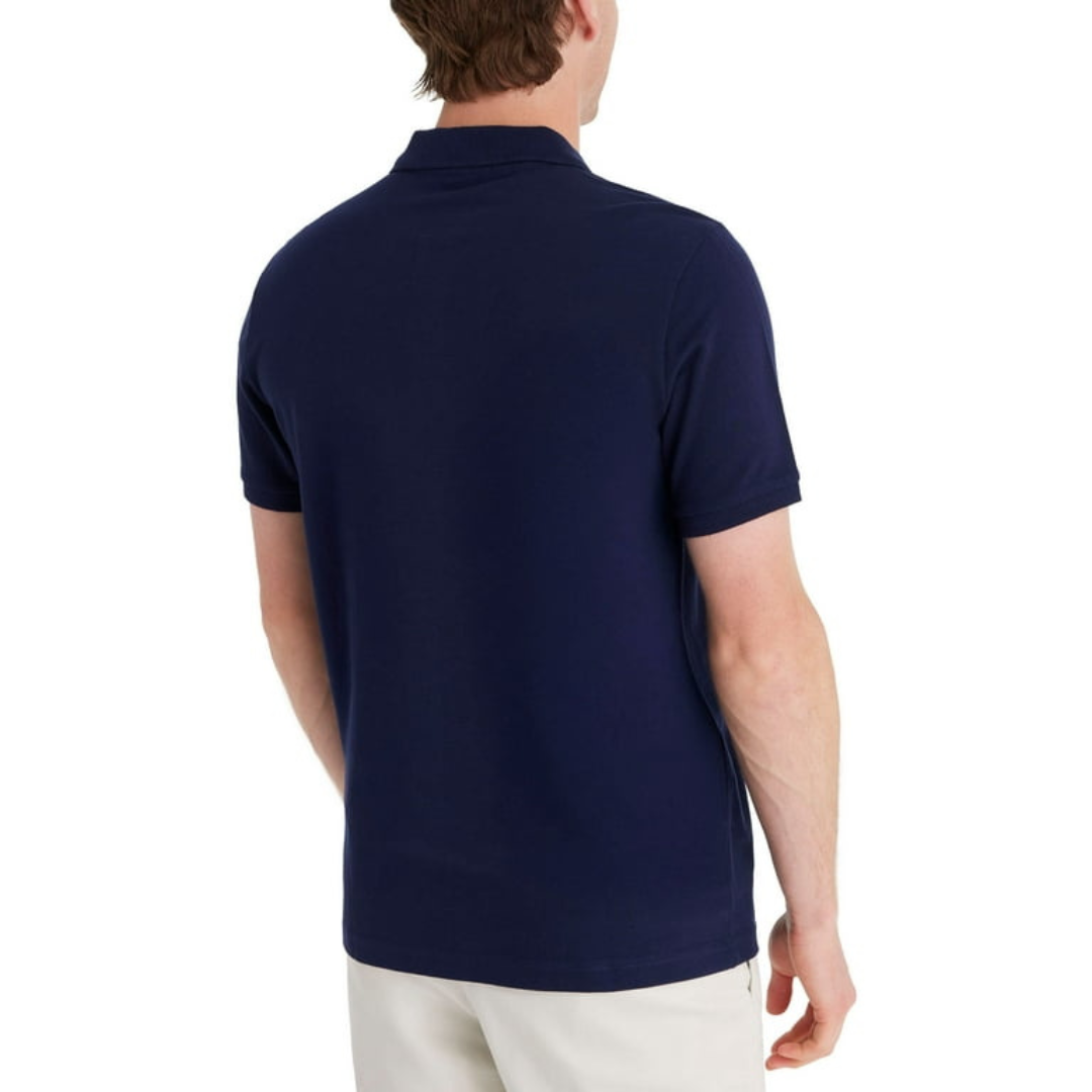 Chemise Polo Azul Marino Con Franja Para Hombre