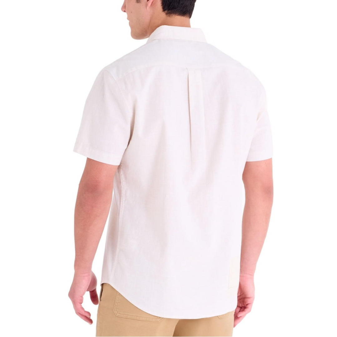 Camisa U.S. Polo Assn. Manga Corta Beige Claro Para Hombre