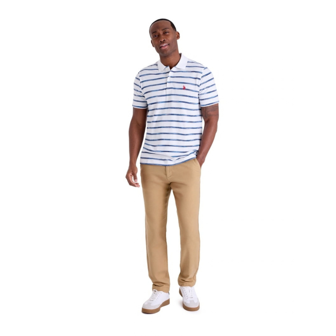 Chemise U.S. Polo Assn. Blanca a Rayas Azules Para Hombre