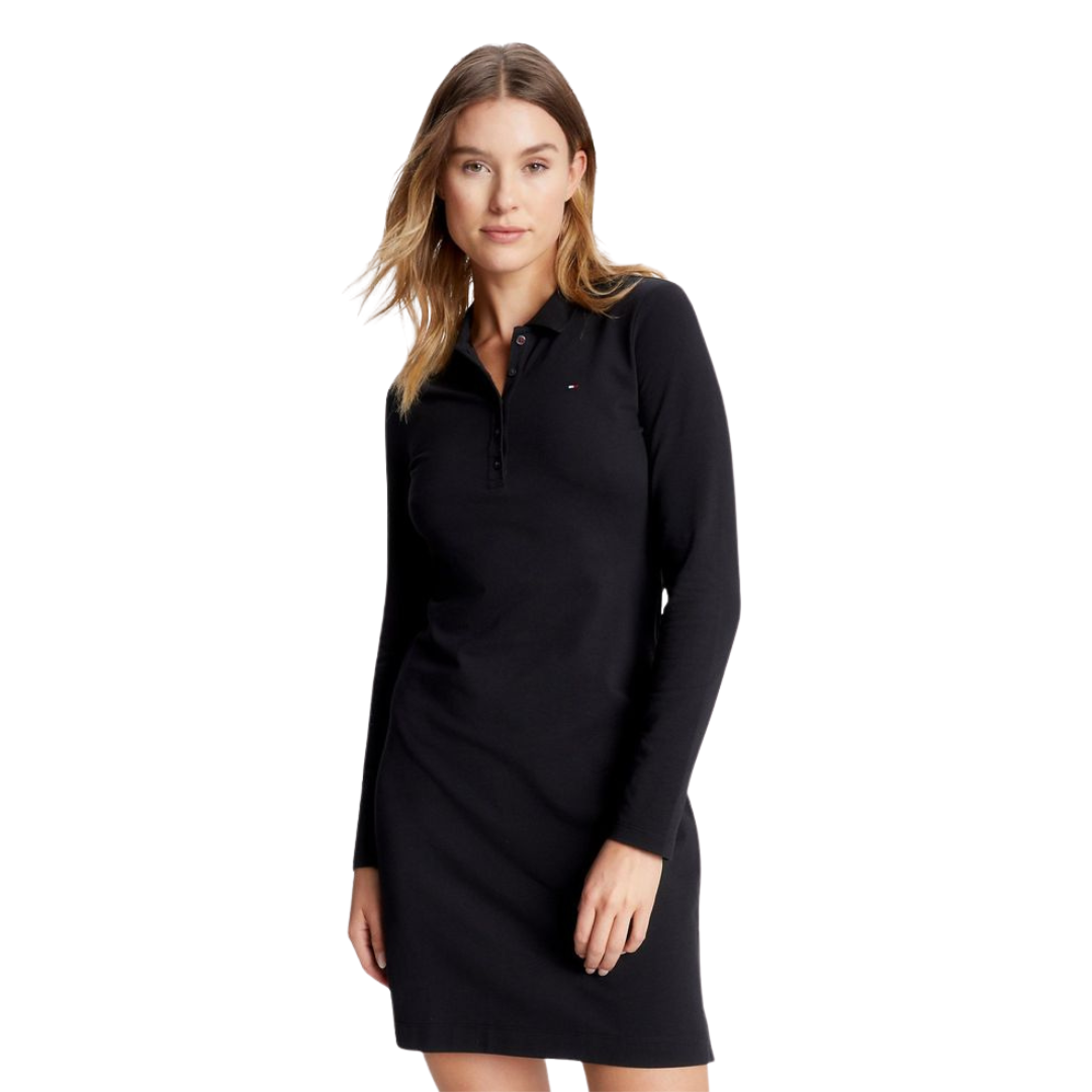 Vestido Tommy Hilfiger Tipo Polo Manga Larga Para Mujer