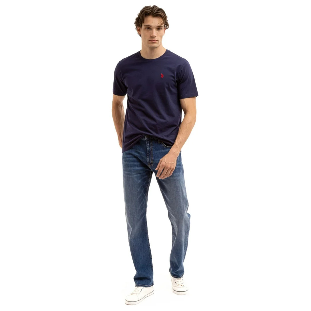 Franela Polo Azul Marino Básica Para Hombre