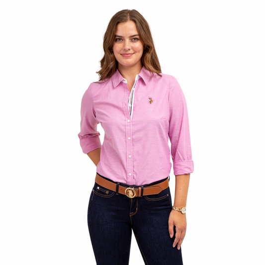 Camisa Polo Manga Larga Para Mujer
