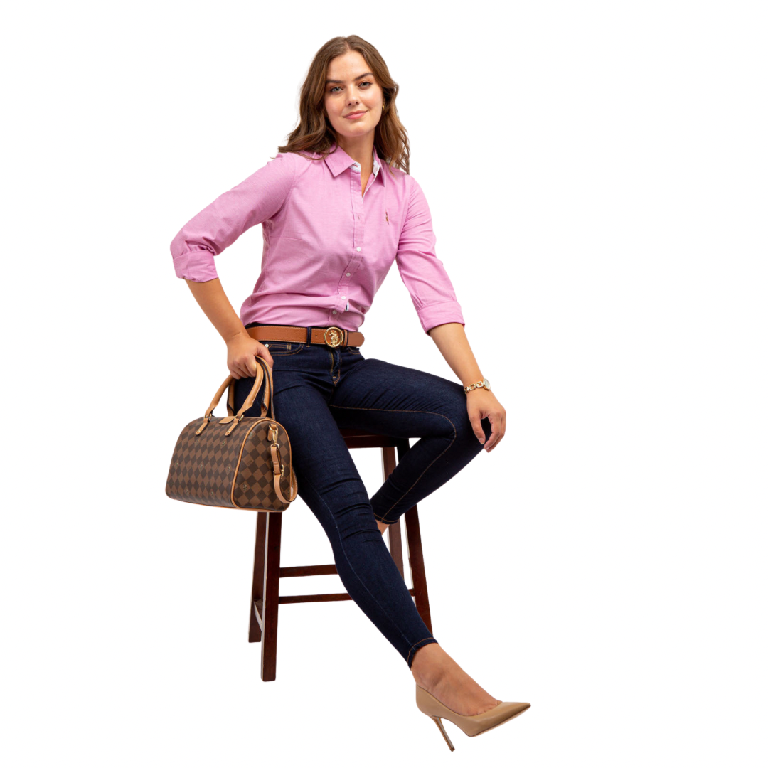 Camisa Polo Manga Larga Para Mujer