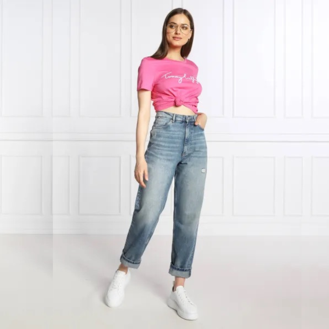 Franela Tommy Hilfiger Rosa Fuerte Para Mujer