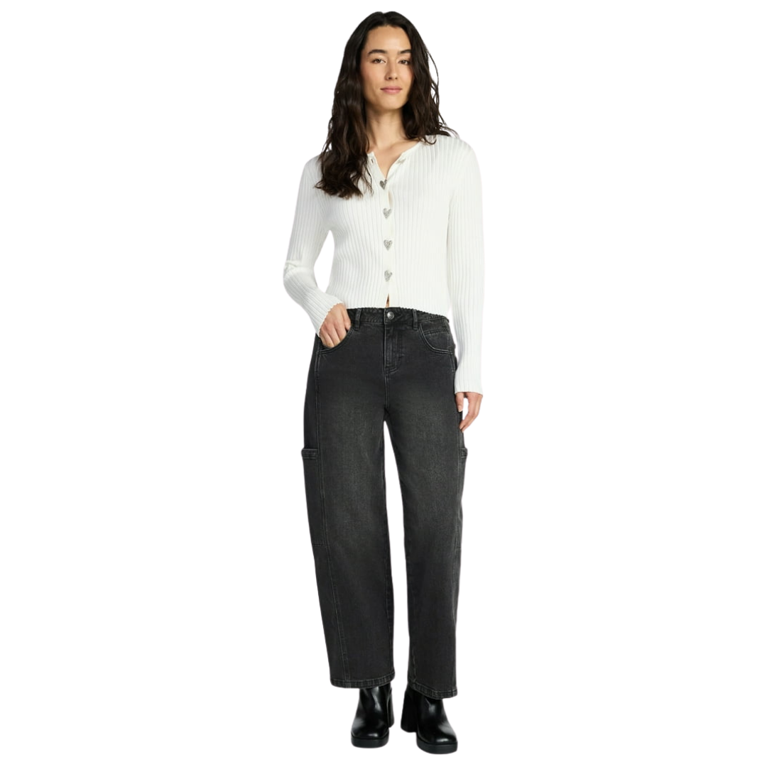 Jeans Vaqueros Rectos Estilo Skater Negro Deslavado Madden NYC