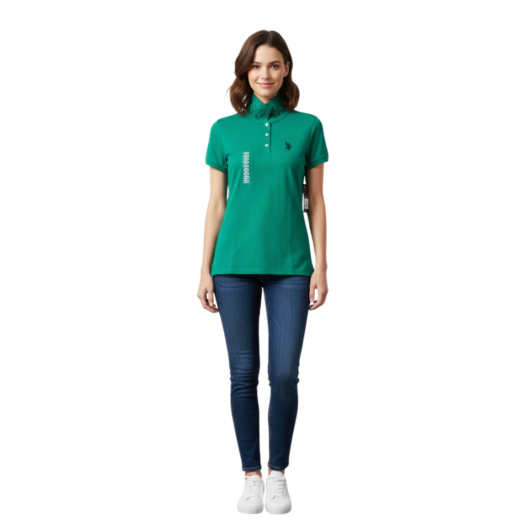 Chemise Polo Verde Para Mujer