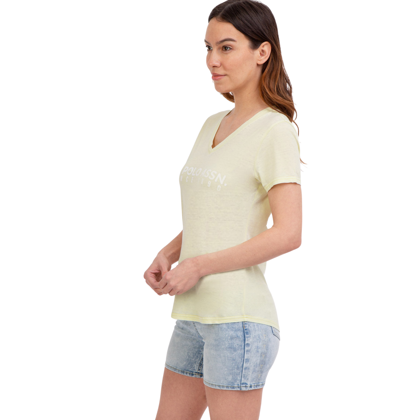 Franela Polo Burnout Amarilla Para Mujer