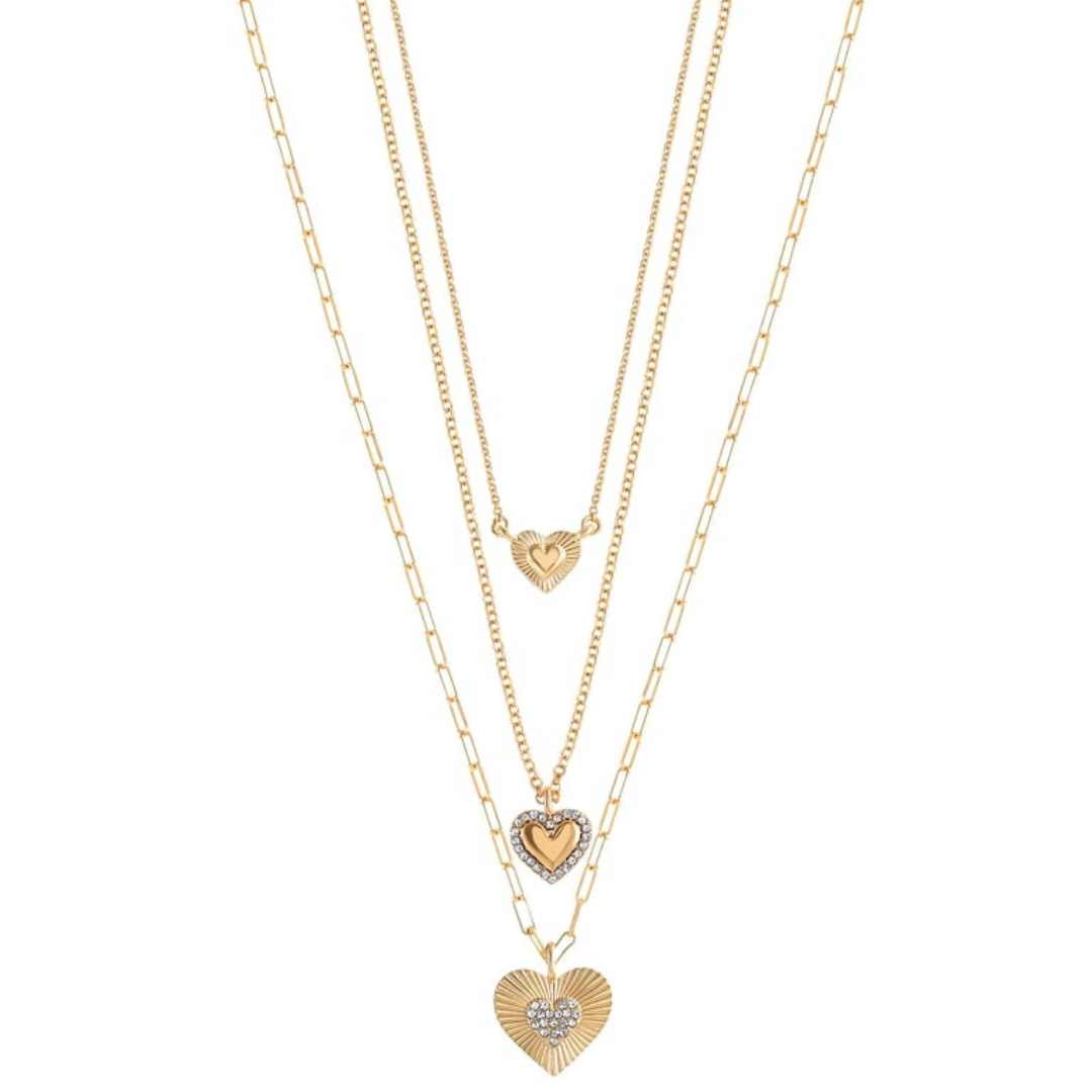 Collar de Capas con Dije de Corazón Jessica Simpson Tono Oro