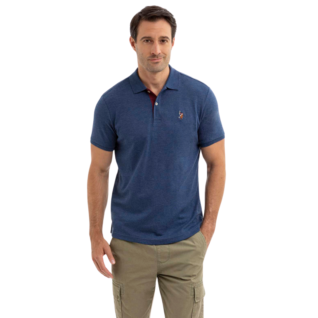 Chemise Polo Para Hombre Azul Ceniza