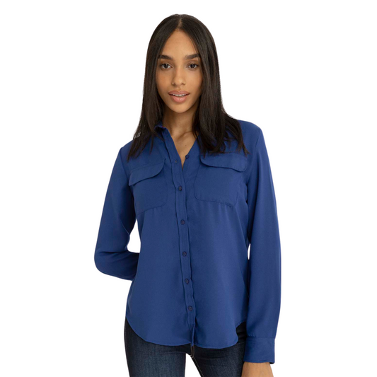 Camisa Polo Manga Larga Para Mujer