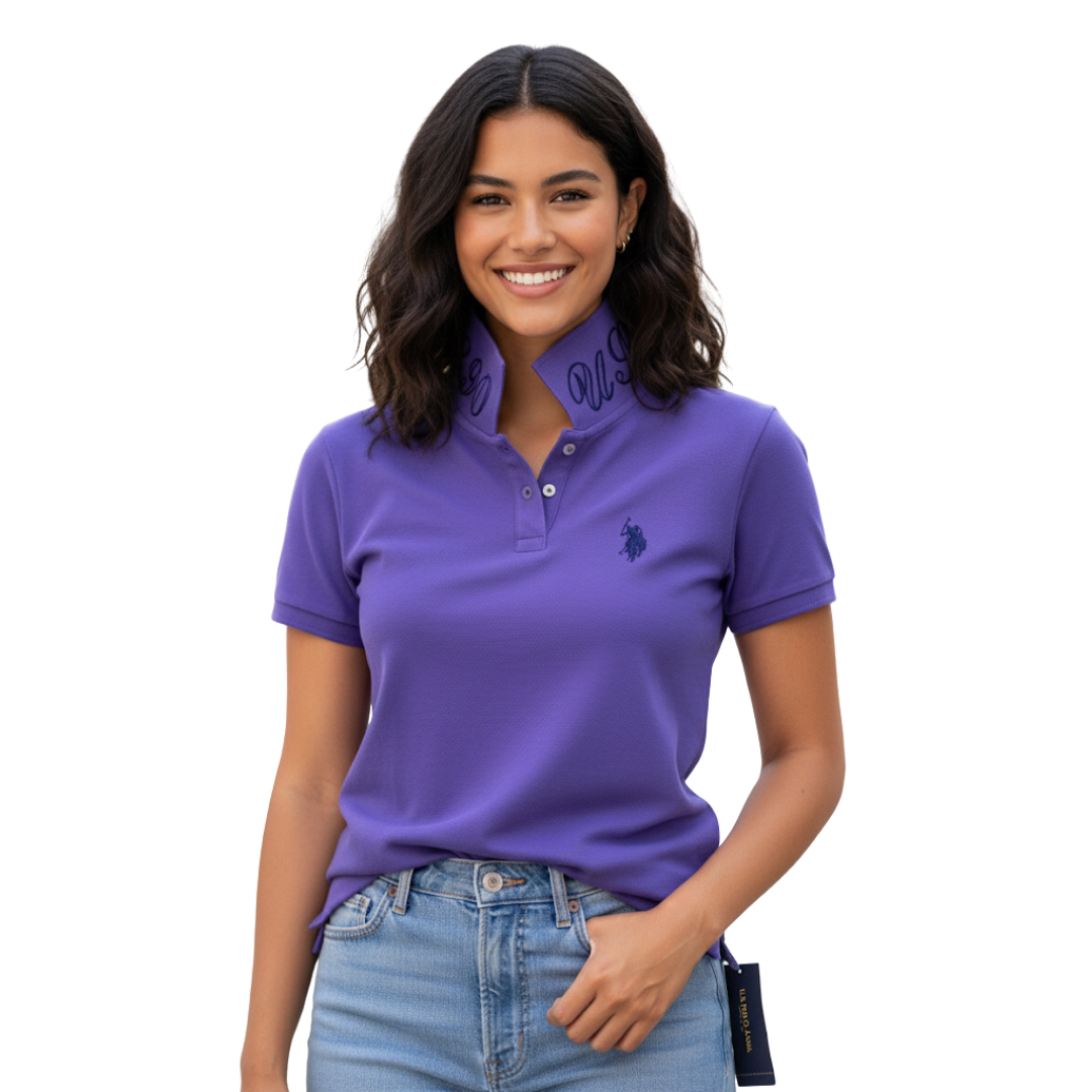 Chemise Polo Púrpura Para Mujer