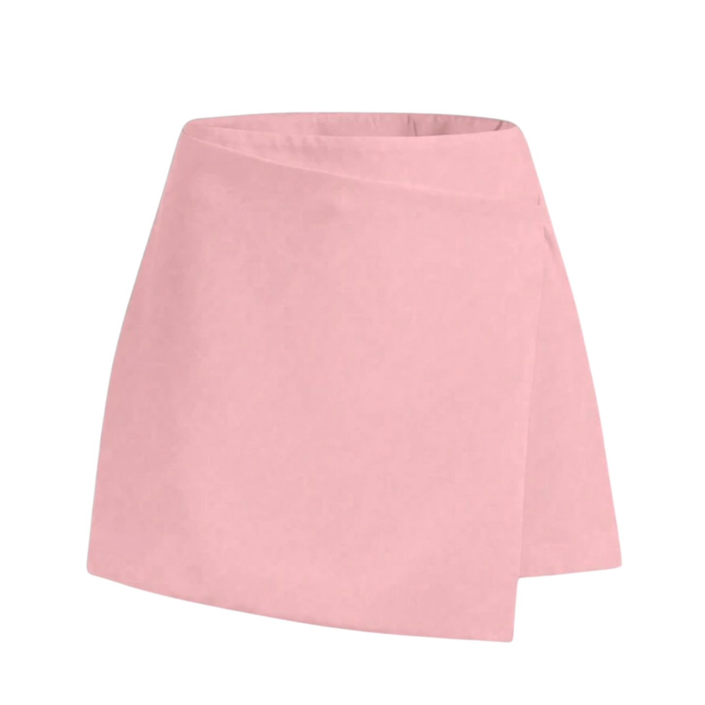 Falda Short Con Doblez Asimétrico