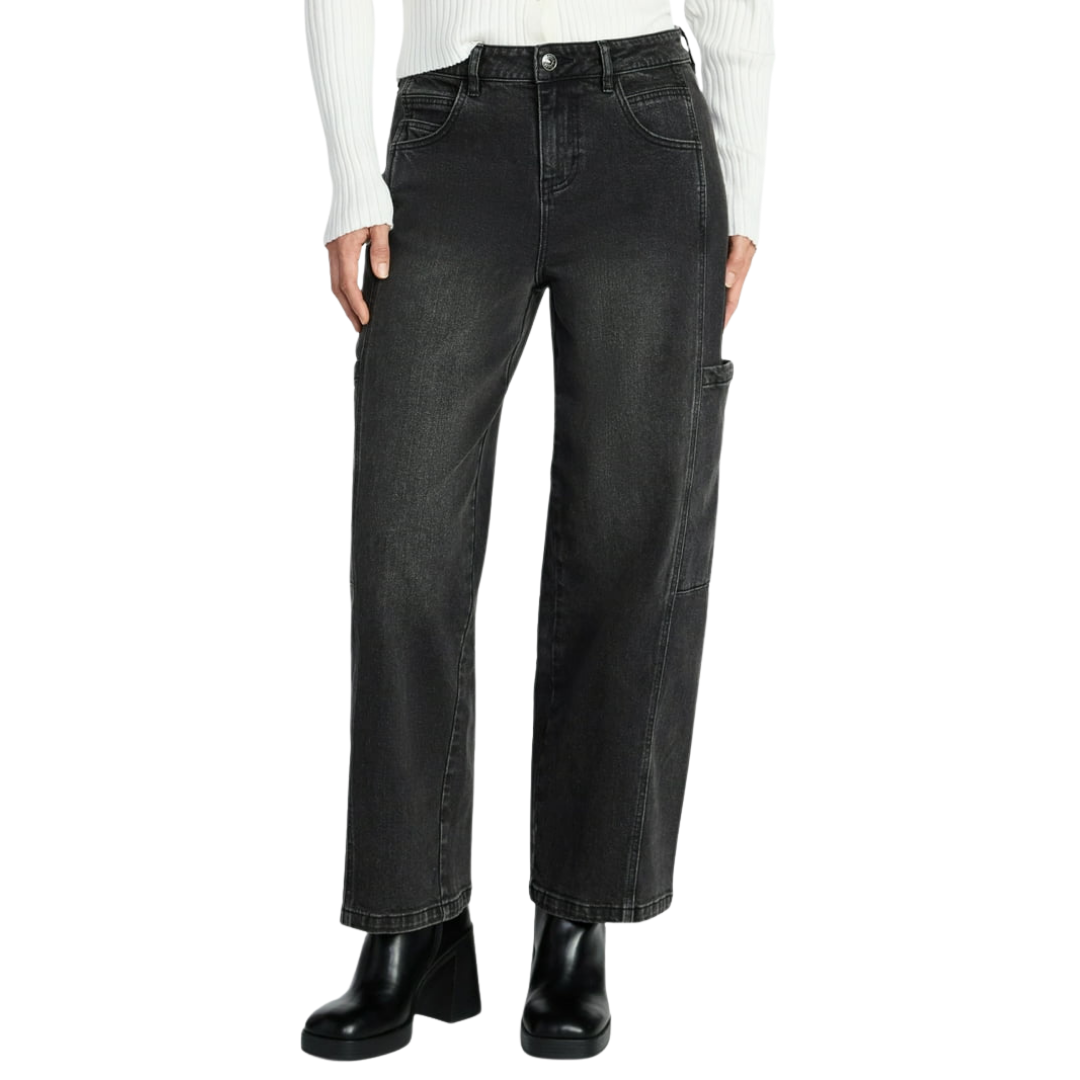 Jeans Vaqueros Rectos Estilo Skater Negro Deslavado Madden NYC