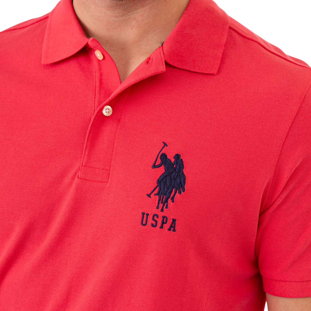 Chemise Polo Rojo Coral Para Hombre