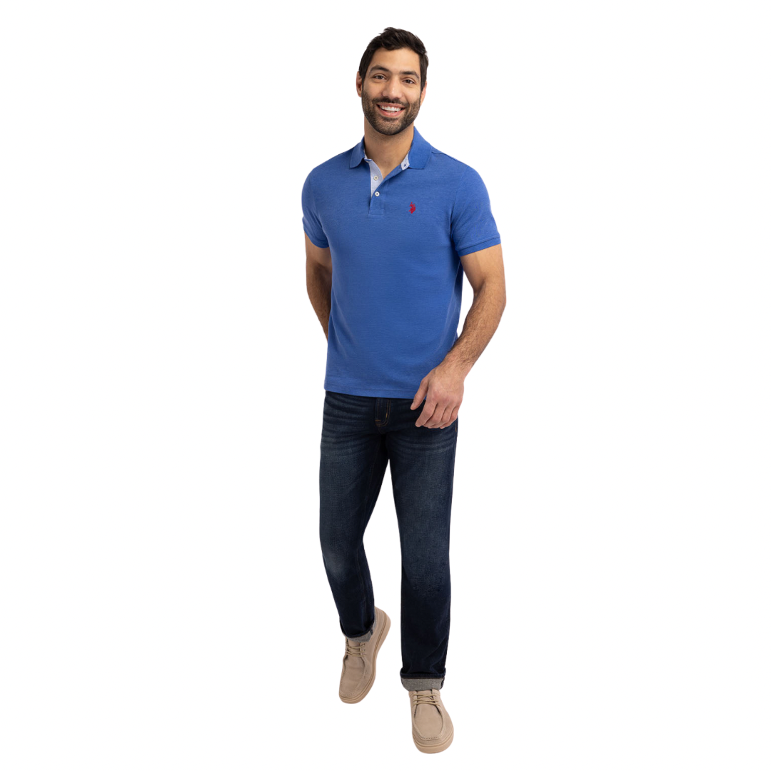 Chemise Polo Azul Intenso Para Hombre
