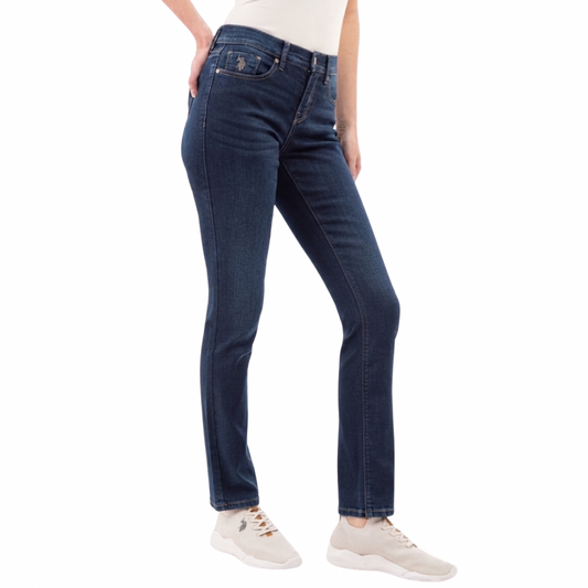 Jeans Rectos Polo Azul Oscuro Para Mujer