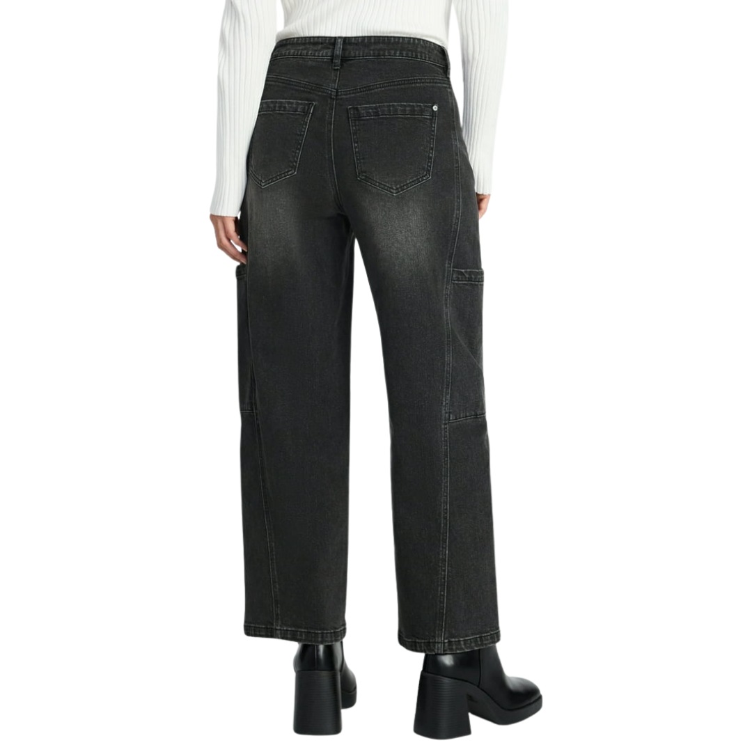Jeans Vaqueros Rectos Estilo Skater Negro Deslavado Madden NYC
