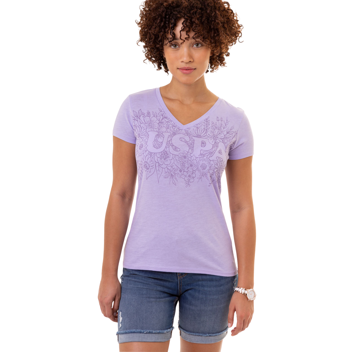 Franela Polo Con Estampado Floral Para Mujer