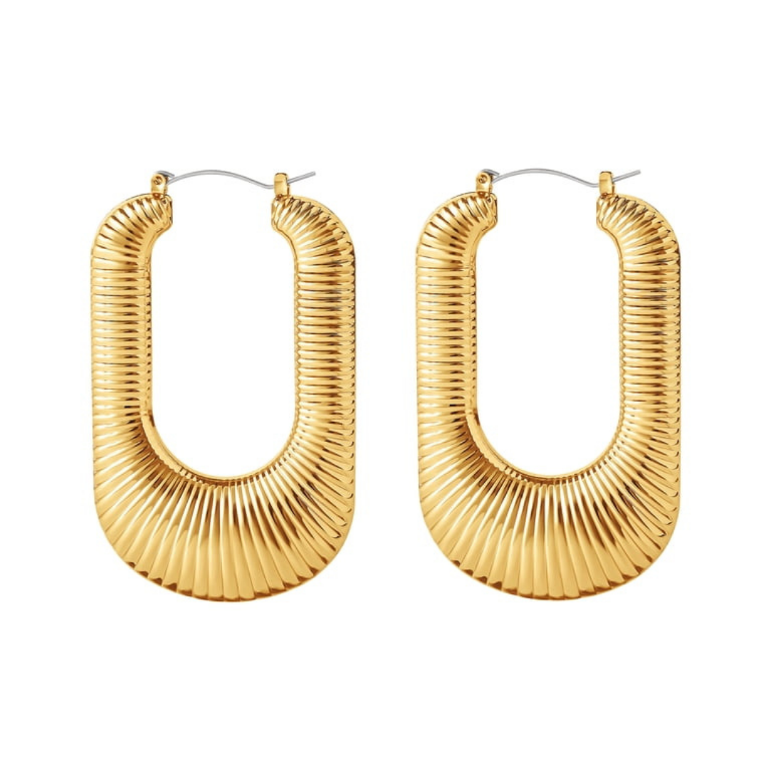 Aretes de Aro Rectangulares Texturizados Hipoalergénicos Jessica Simpson Tono Oro