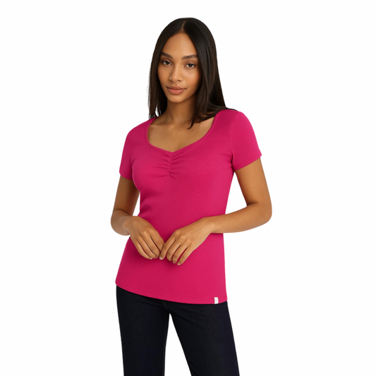 Franela Polo Fucsia Para Mujer