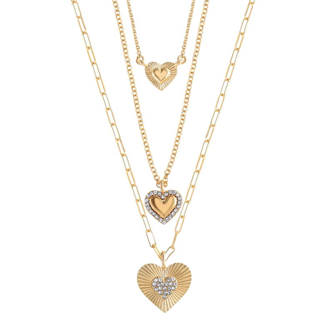 Collar de Capas con Dije de Corazón Jessica Simpson Tono Oro