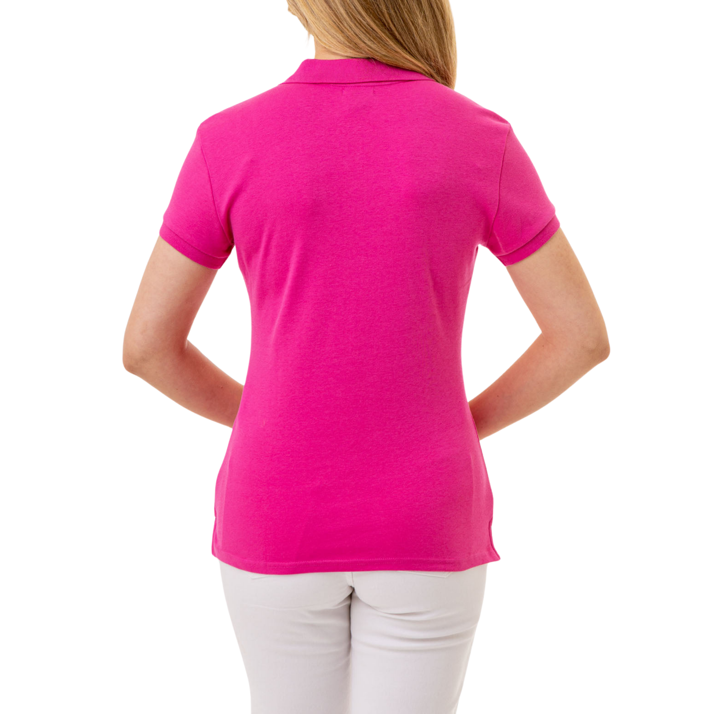 Chemise Polo Fucsia Clásica Para Mujer