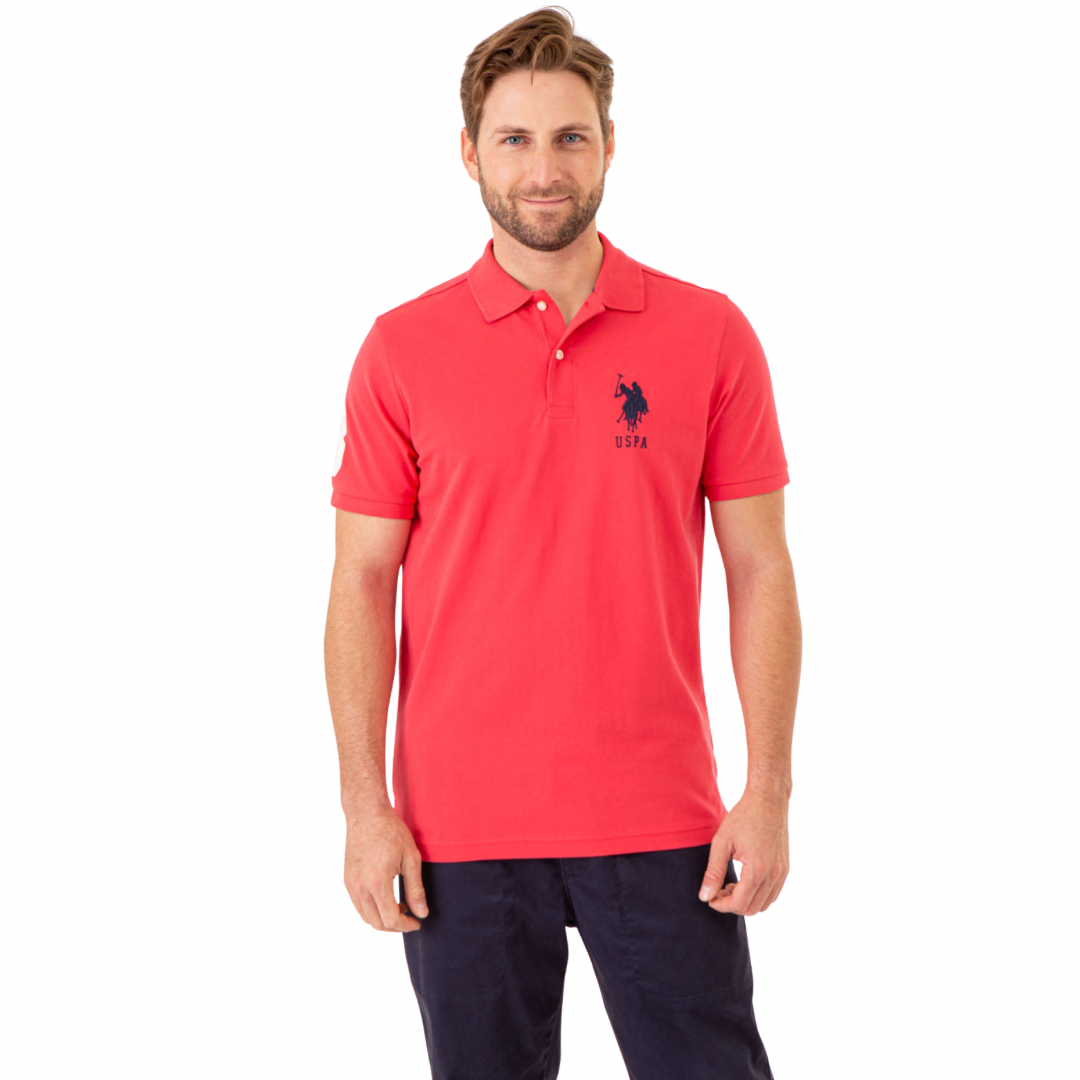 Chemise Polo Rojo Coral Para Hombre