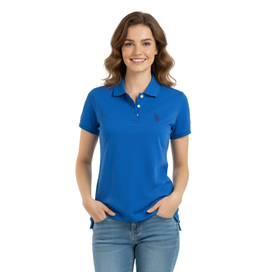 Chemise Polo Azul Para Mujer