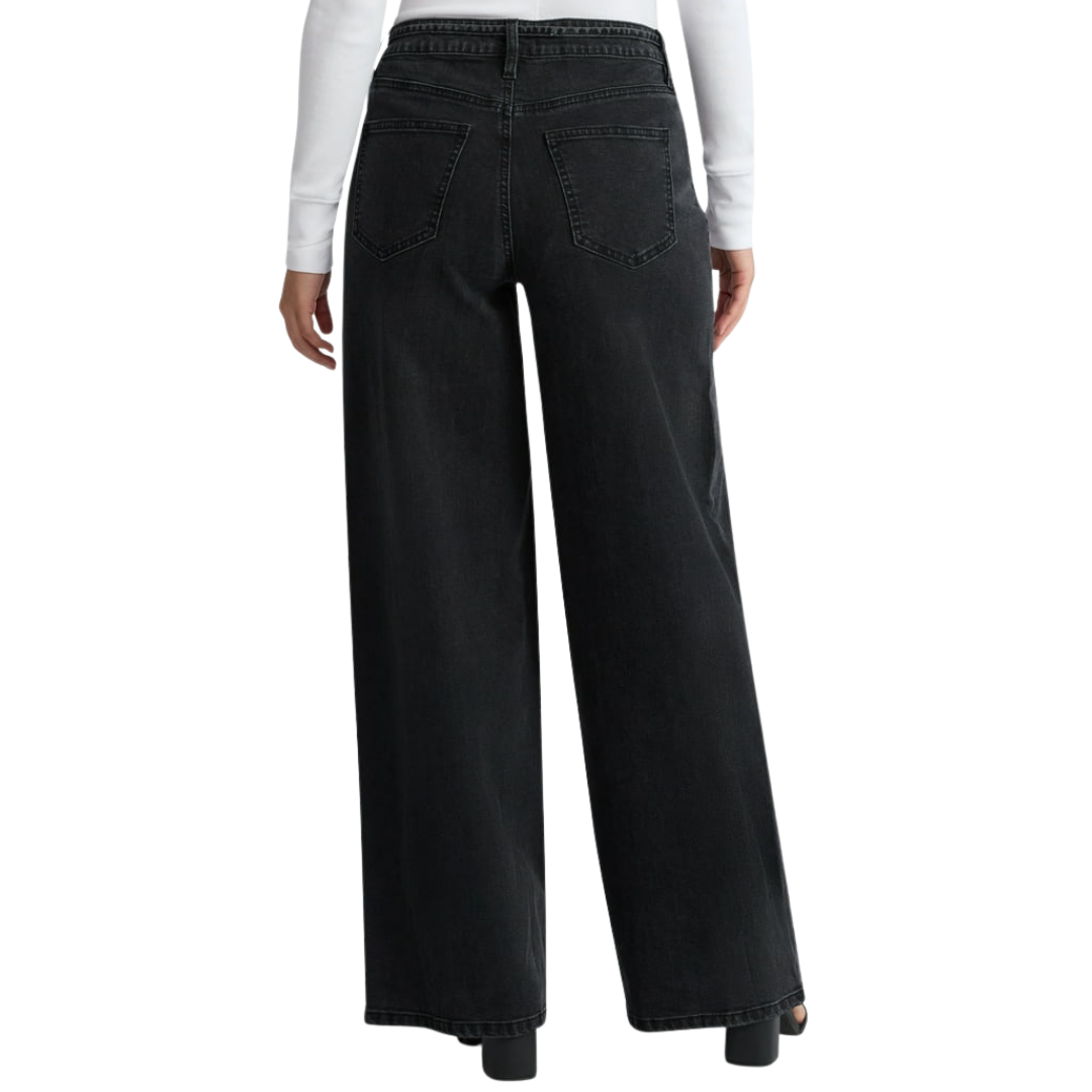 Jeans Vaqueros con Cordón Negro Deslavado Madden NYC