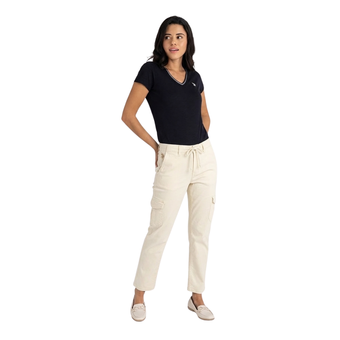 Pantalón Cargo Beige Polo Para Mujer