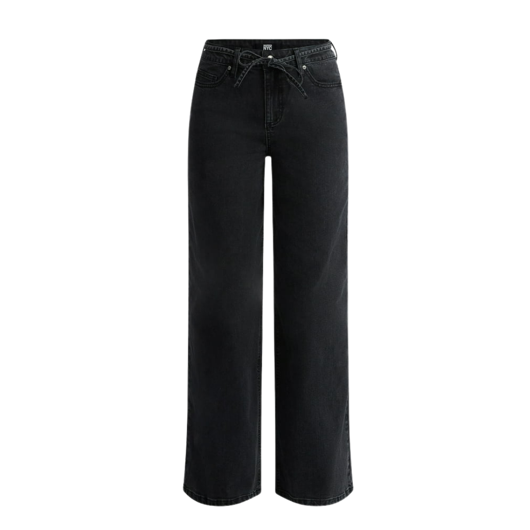 Jeans Vaqueros con Cordón Negro Deslavado Madden NYC
