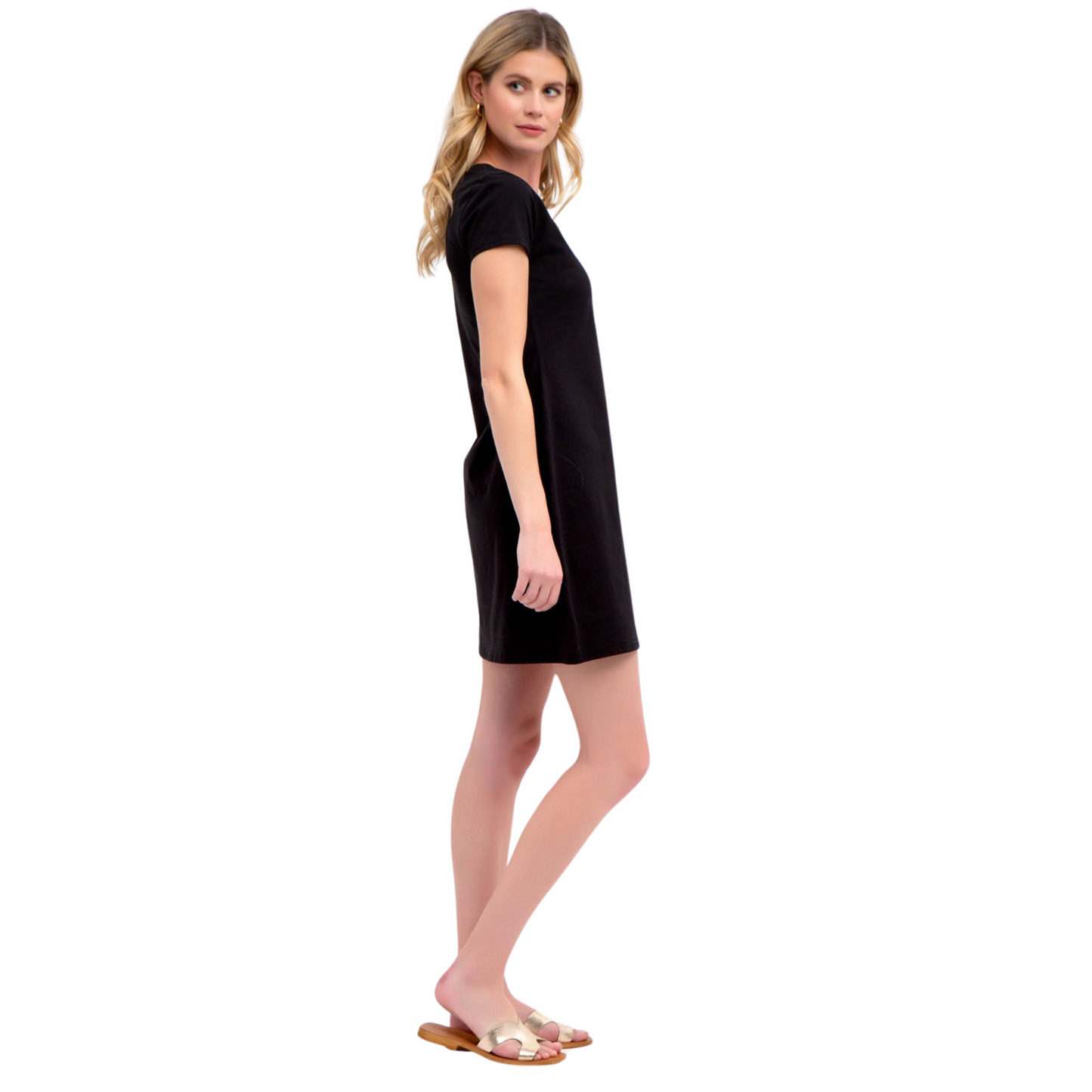 Vestido Polo Básico Negro Para Mujer