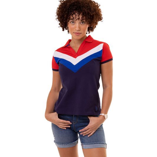 Chemise Polo Chevron Para Mujer