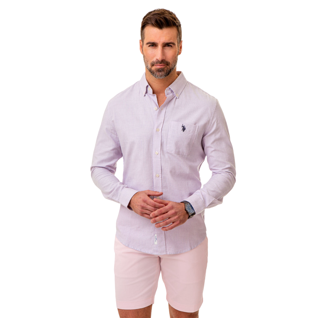 Camisa Polo Manga Larga Para Hombre