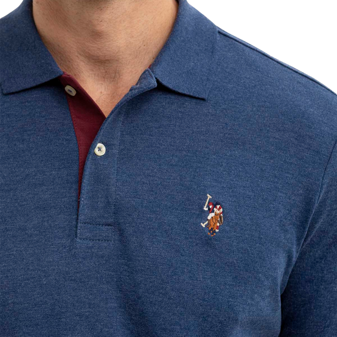 Chemise Polo Para Hombre Azul Ceniza