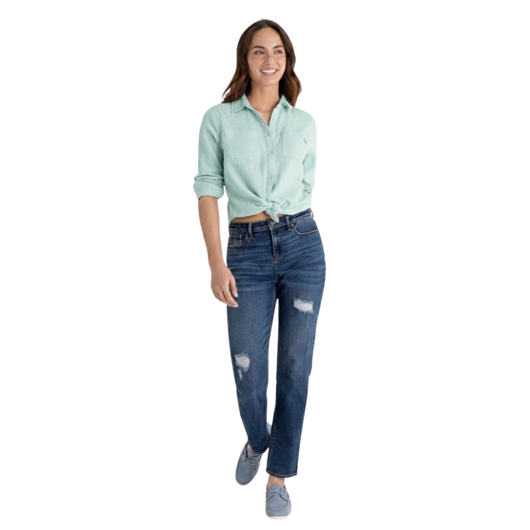 Camisa Polo Color Verde Menta Texturizada Para Mujer