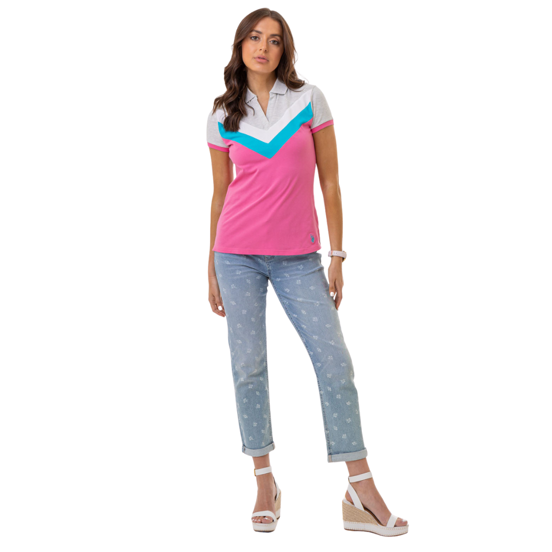 Chemise Polo Chevron Para Mujer