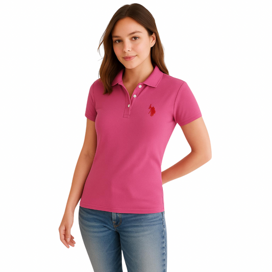 Chemise Polo Fucsia Para Mujer