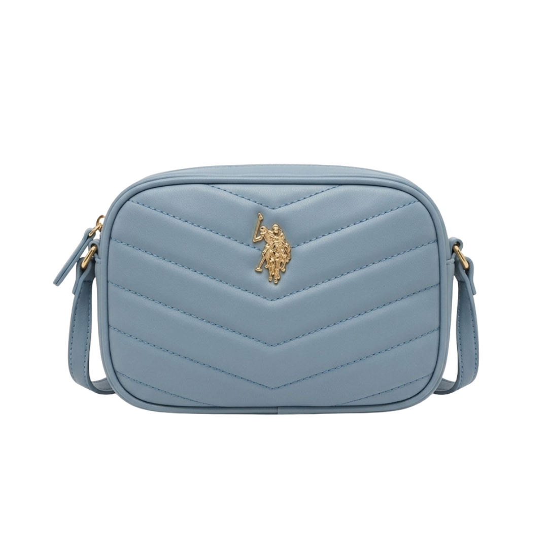 Crossbody Polo Color Azul Acolchado En V