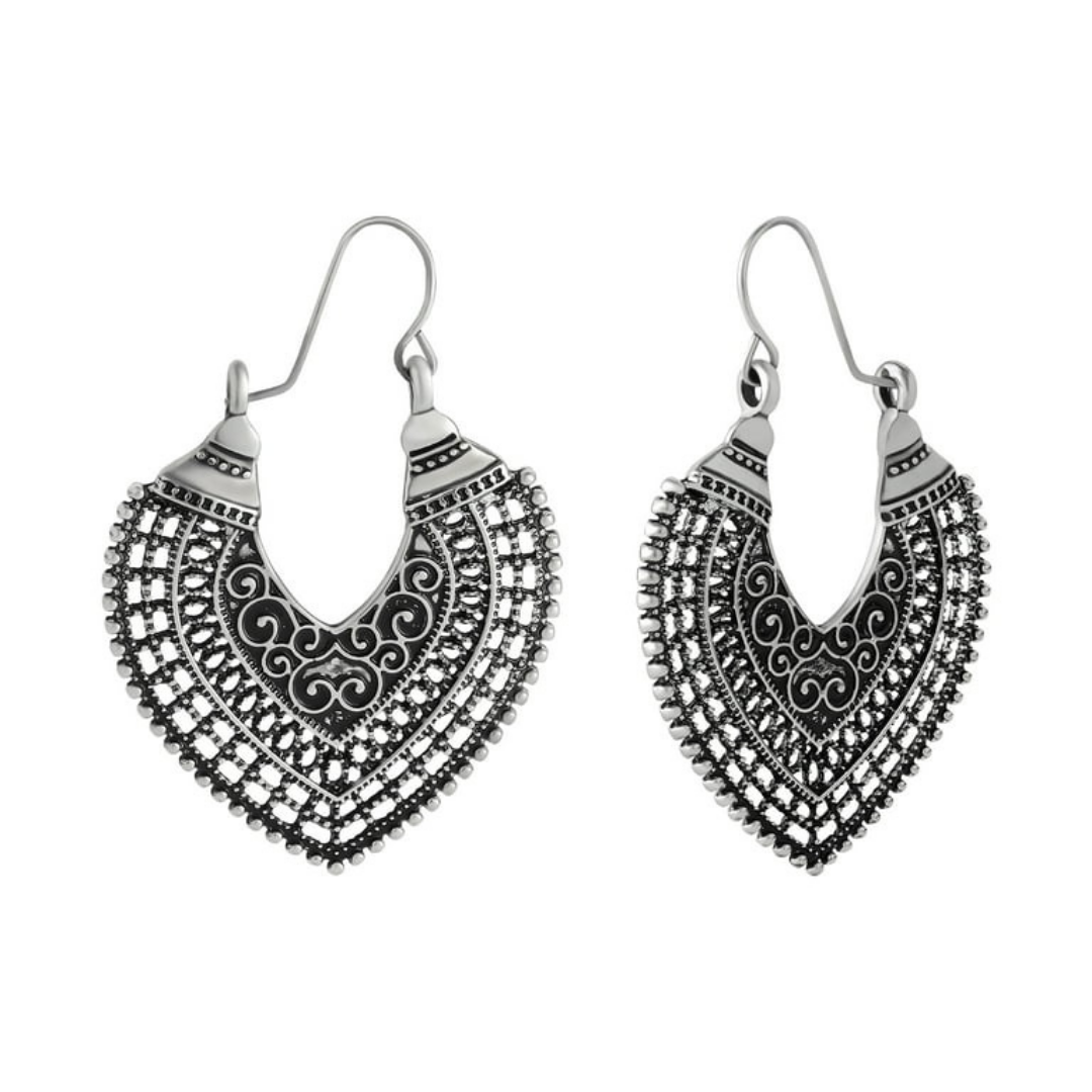 Aretes de Filigrana con Diseño Abierto y Estilo Vintage Jessica Simpson Tono Plata