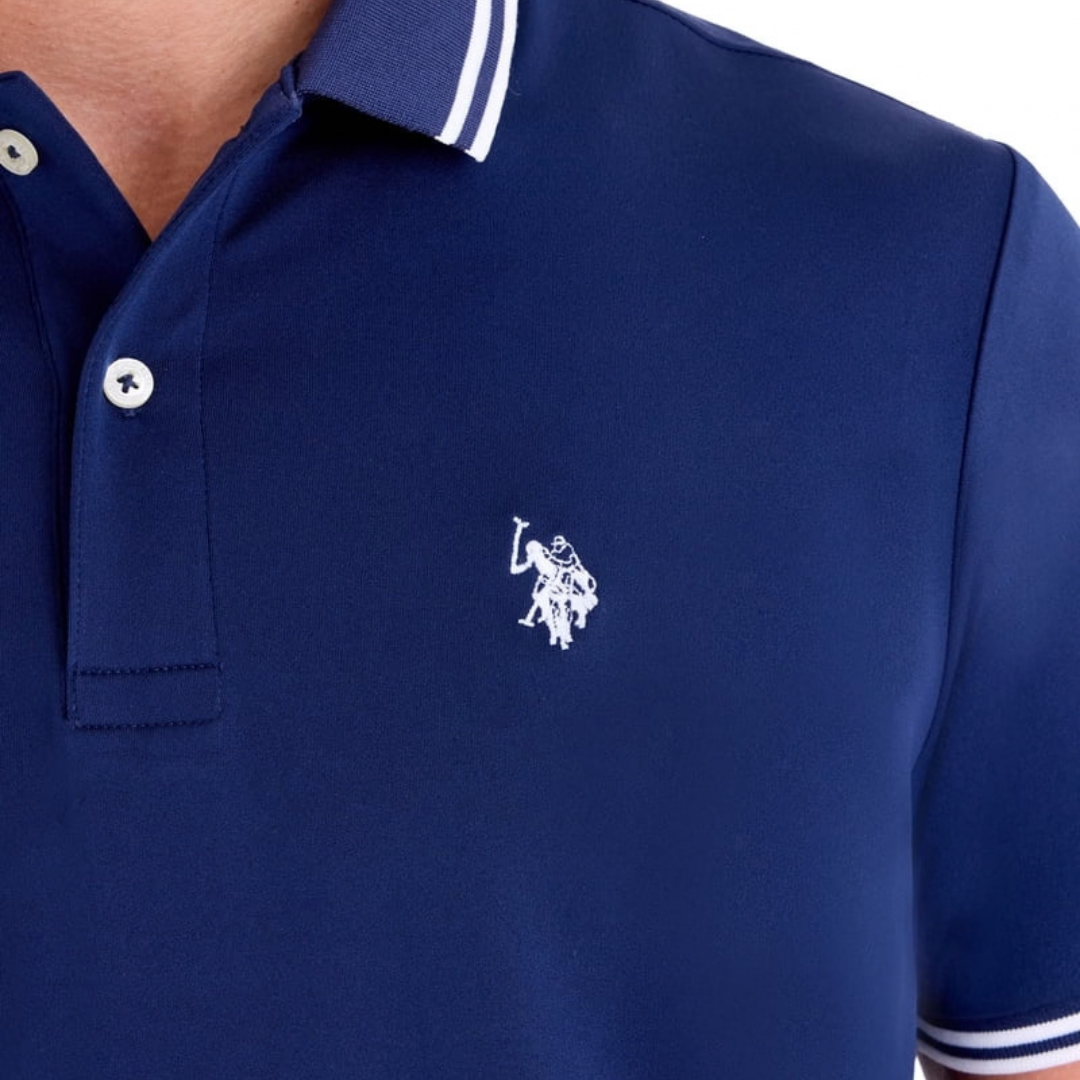 Chemise U.S. Polo Assn. Azul Marino con Detalles Blancos Para Hombre