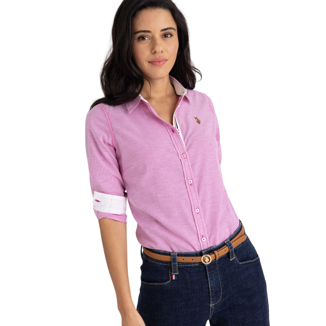 Camisa Polo Manga Larga Para Mujer