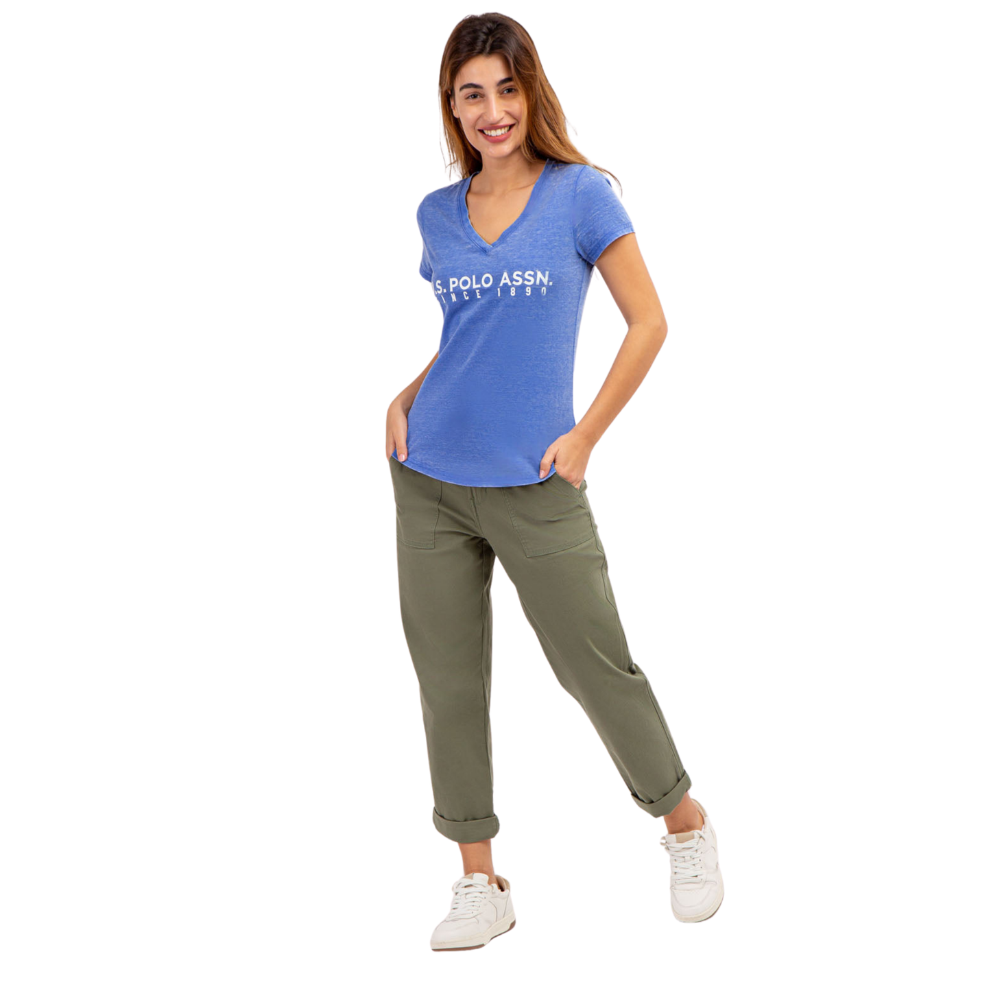 Franela Polo Burnout Azul Para Mujer