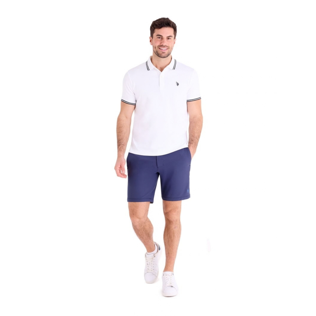 Chemise U.S. Polo Assn. Blanca con Detalles Azul Marino Para Hombre