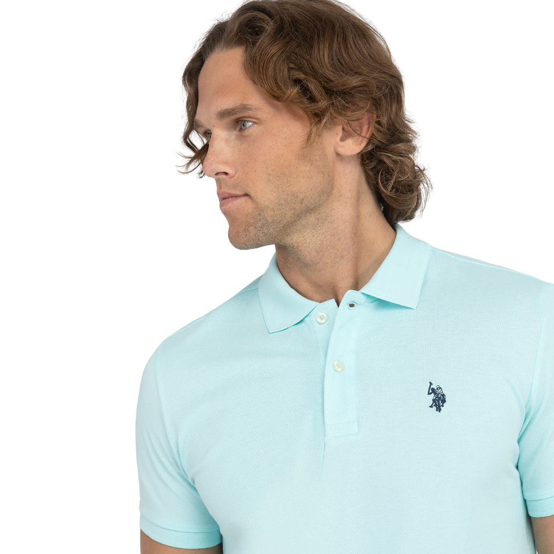 Chemise Polo Verde Agua Claro Para Hombre