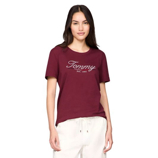 Franela Tommy Hilfiger Vinotinto Para Mujer