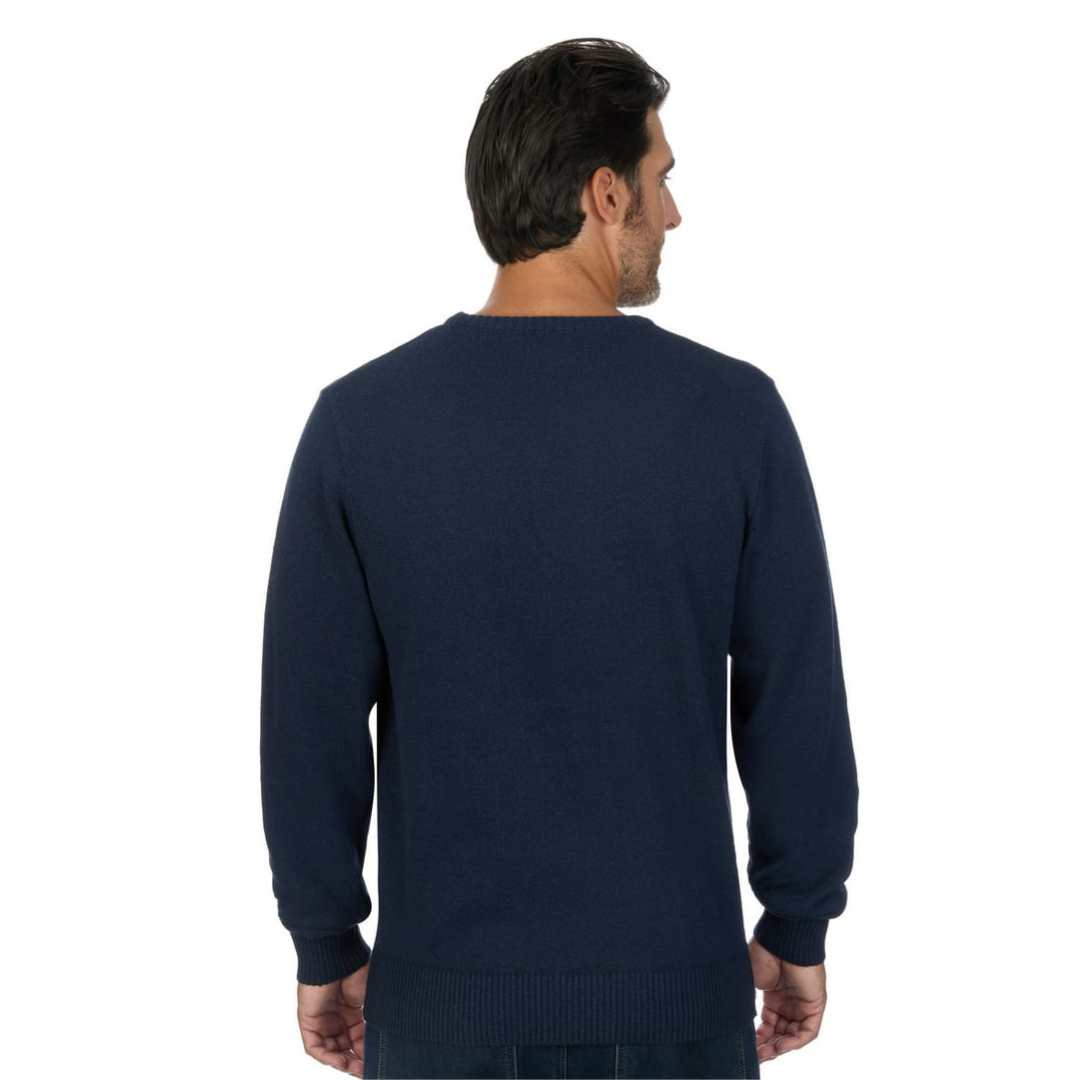 Sueter Polo de Tejido de Punto Azul Marino con Franja Tricolor Para Hombre