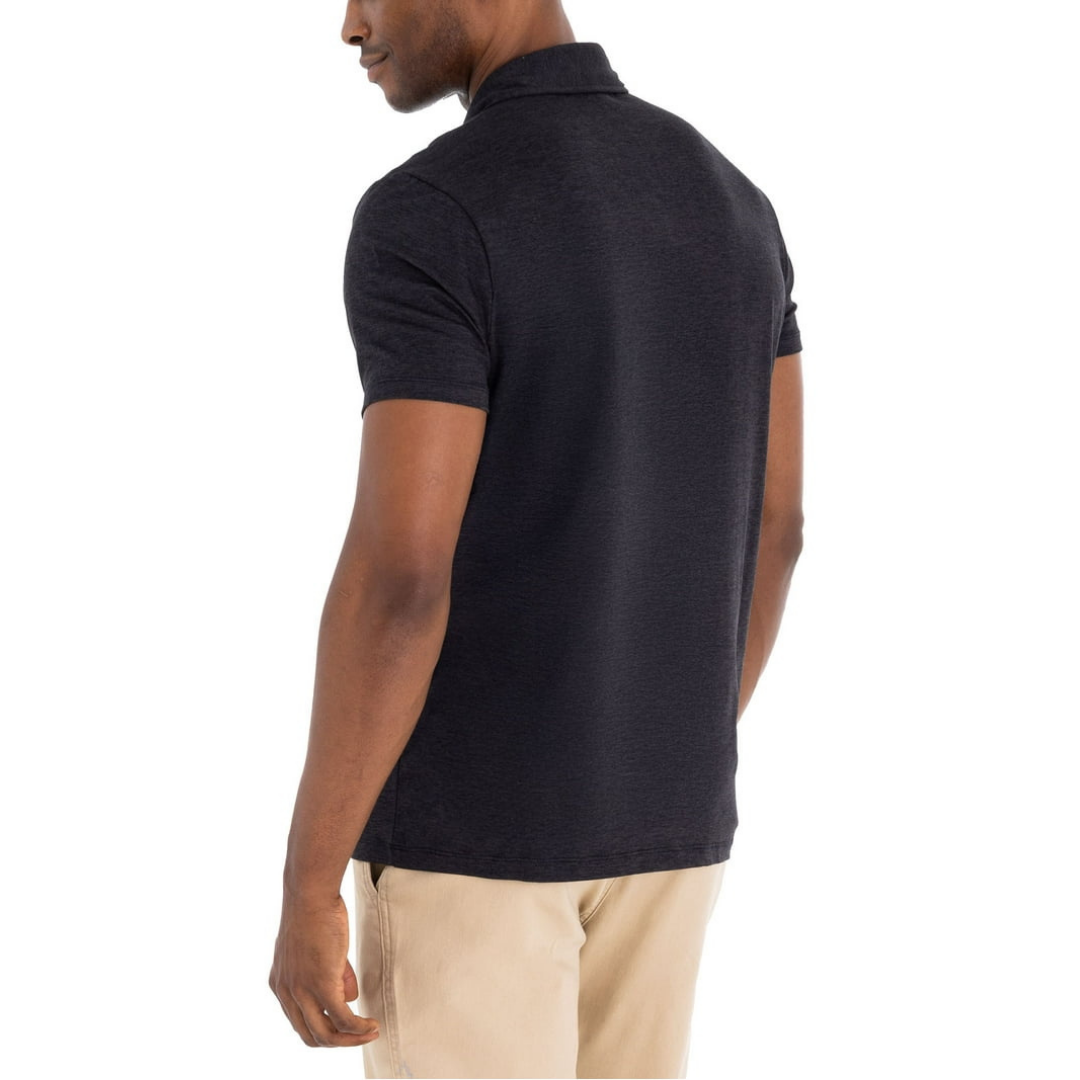 Chemise Polo Negra Con Bolsillo Para Hombre