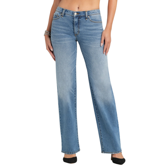 Pantalón Jessica Simpson Rosa Mid Rise Relaxed Straight Jeans